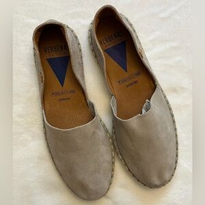 VERBENAS Women's Taupe Suede Slip-On Espadrilles